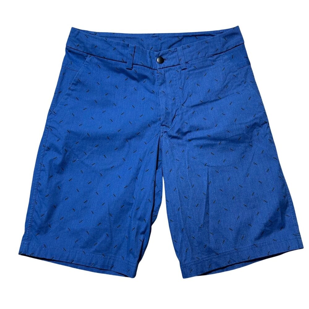 Lululemon Men's Size 34 Blue Patterned Shorts Cotton Blend Casual Lightweight